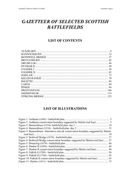 Gazetteer of Selected Fields of Conflict