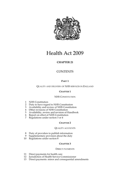 Health Act 2009