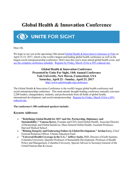 Global Health & Innovation Conference