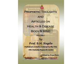 Prophetic Thoughts and Articles on Health & Disease Body & Mind