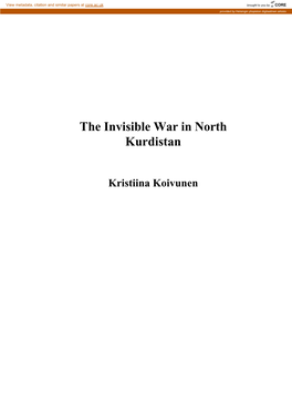 The Invisible War in North Kurdistan
