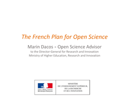 The French Plan for Open Science