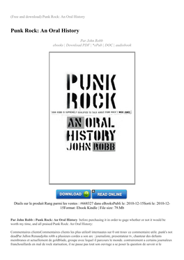 Punk Rock: an Oral History