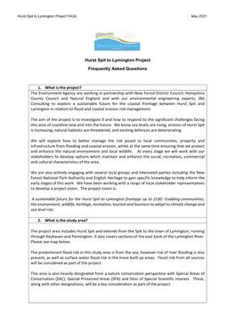 Hurst Spit to Lymington Project Frequently Asked Questions