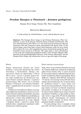 Przełom Dunajca W Pieninach – Fenomen Geologiczny