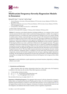 Multivariate Frequency-Severity Regression Models in Insurance