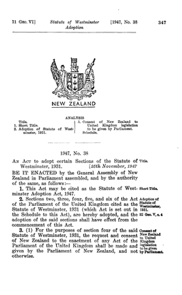 Statute of Westminster Adoption