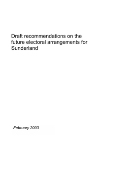 Draft Recommendations on the Future Electoral Arrangements for Sunderland