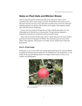 Notes on Plant Galls and Witches' Broom