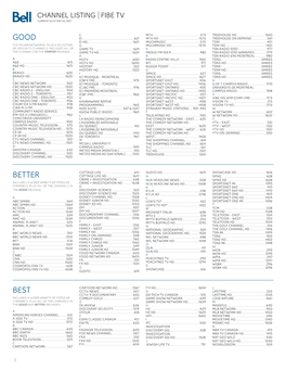 Channel Listing Fibe Tv Current As of May 26, 2017