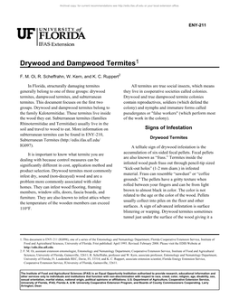 Drywood and Dampwood Termites1