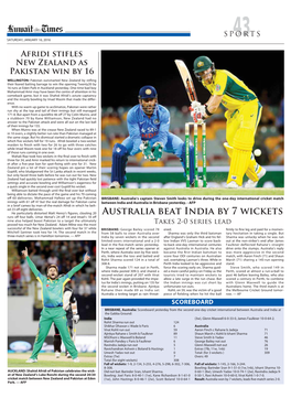 Australia Beat India by 7 Wickets Runs Off Four Balls