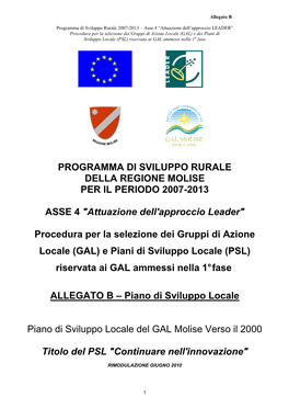 Molise Verso 2000 PSL Rimodulato