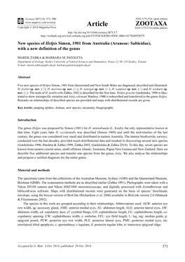 New Species of Helpis Simon, 1901 from Australia (Araneae: Salticidae), with a New Definition of the Genus