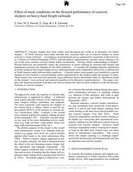 Effect of Track Conditions on the Flexural Performance of Concrete Sleepers on Heavy-Haul Freight Railroads