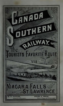 The Canada Southern Railway, Extending from Detroit and Toledo