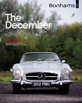 Important Motor Cars and Automobilia Monday 3 December, 2012 Mercedes-Benz World, Surrey