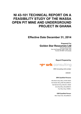 Ni 43-101 Technical Report on a Feasibility Study of the Wassa Open