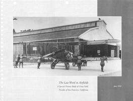 The Last Word in Airfields: a Special History Study of Crissy Field, Presidio of San Francisco