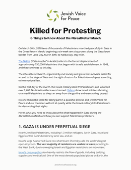 Killed for Protesting 6 Things to Know About the #Greatreturnmarch