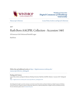 Ruth Born AAGPBL Collection - Accession 1461 All-American Girls Professional Baseball League