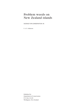 Problem Weeds on New Zealand Islands