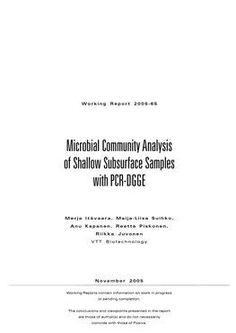 Microbial Community Analysis of Shallow Subsurface Samples with PCR-Oggf