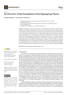 An Overview of the Foundations of the Hypergroup Theory