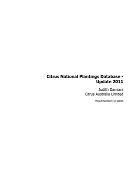 Citrus National Plantings Database - Update 2011