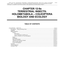 Volume 2, Chapter 12-9A: Terrestrial Insects: Holometabola-Coleoptera