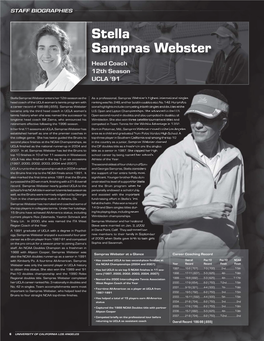 Stella Sampras Webster Head Coach 12Th Season UCLA ‘91 Sampras Webster’S