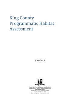 King County Programmatic Habitat Assessment