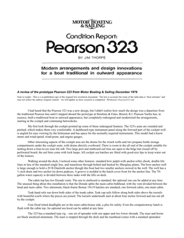 A Review of the Prototype Pearson 323 from Motor Boating & Sailing