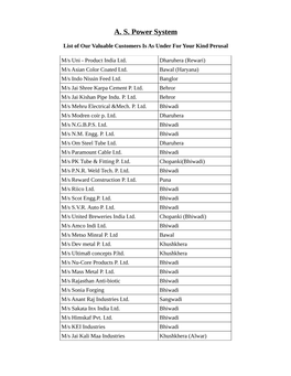 A. S. Power System