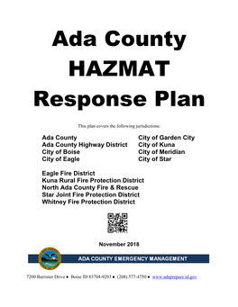 Ada County HAZMAT Response Plan