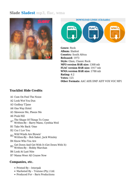 Slade Sladest Mp3, Flac, Wma