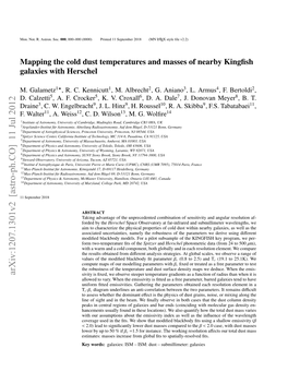 Mapping the Cold Dust Temperatures and Masses of Nearby Kingfish