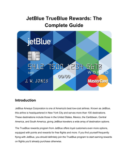 Jetblue Trueblue Rewards: the Complete Guide