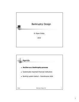 Bankruptcy Design