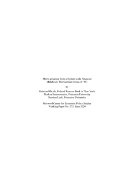 Micro-Evidence from a System-Wide Financial Meltdown: the German