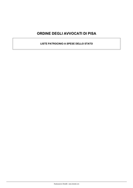 Ordine Degli Avvocati Di Pisa