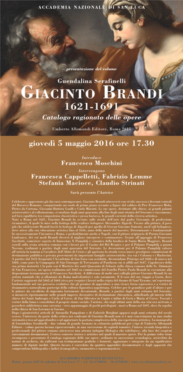Giacinto Brandi 1621-1691 Catalogo Ragionato Delle Opere
