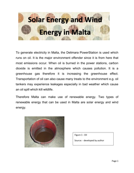 Solar Energy and Wind Energy in Malta