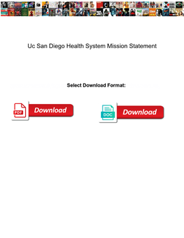 Uc San Diego Health System Mission Statement