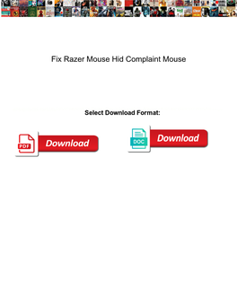 Fix Razer Mouse Hid Complaint Mouse