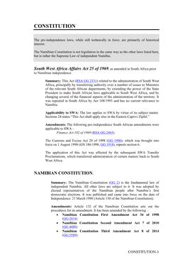 Namibian Index to Laws