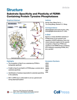 Substrate Specificity and Plasticity of FERM-Containing Protein Tyrosine