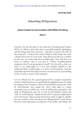 Inheriting Wittgenstein