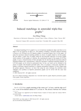 Induced Matchings in Asteroidal Triple-Free Graphs