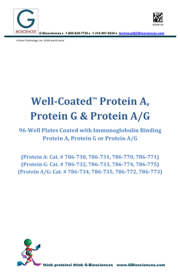 Well-Coated™ Protein A, Protein G & Protein